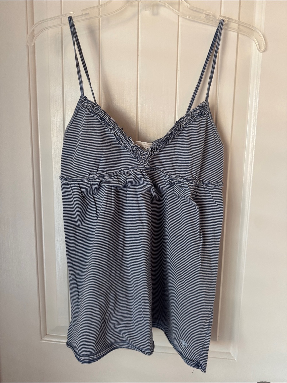 Abercrombie & Fitch Navy and White Striped Spaghetti Strap Cami / Tank